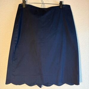 NWT J. Crew Navy A-Line Skirt with Scalloped Hem